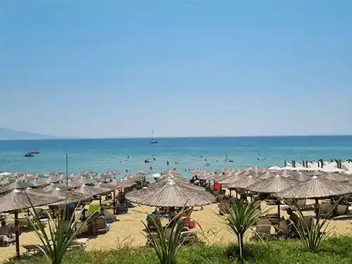 ammolofoi beach straw umbrellas